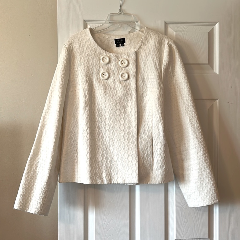 Textured cream jacket.